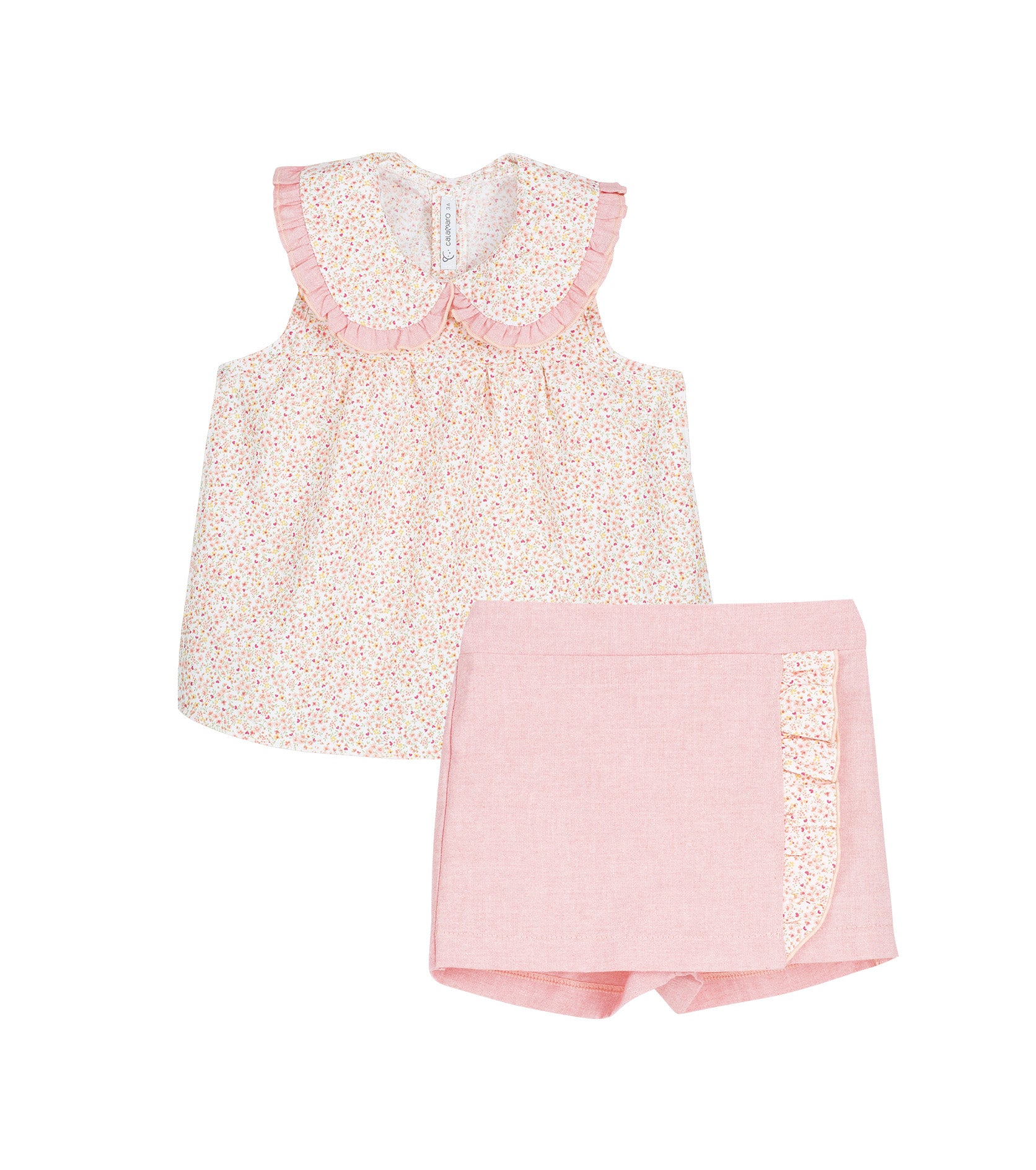 Conjunto falda pantalón flores