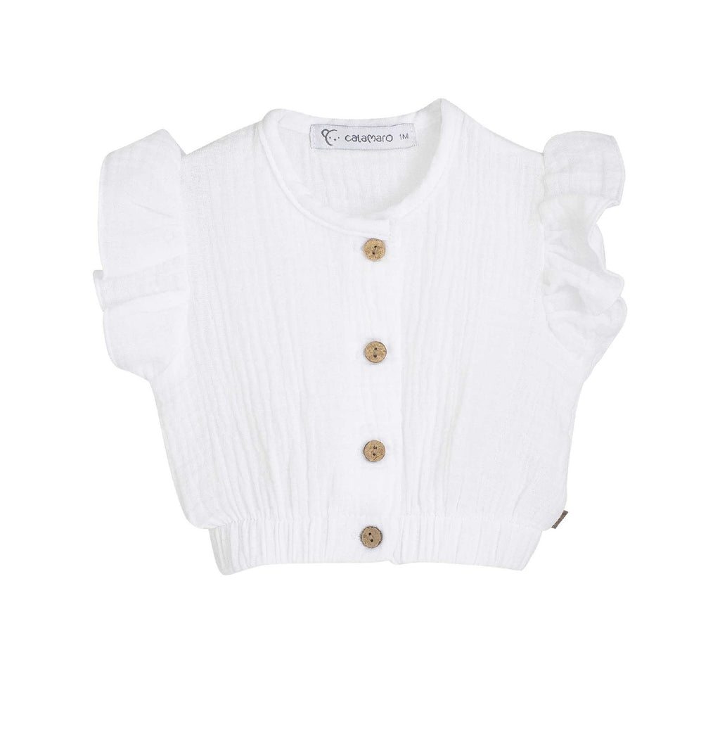 Blusa blanca volantes