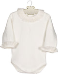 Body cuello y mangas volante con puntilla
