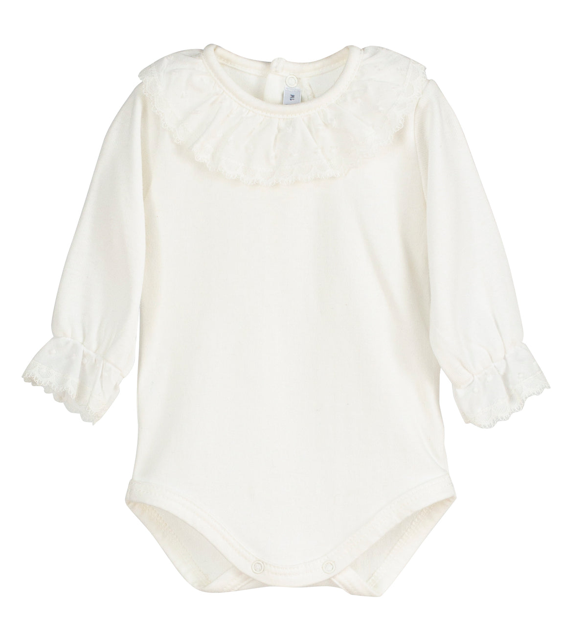 Body manga larga cuello volante