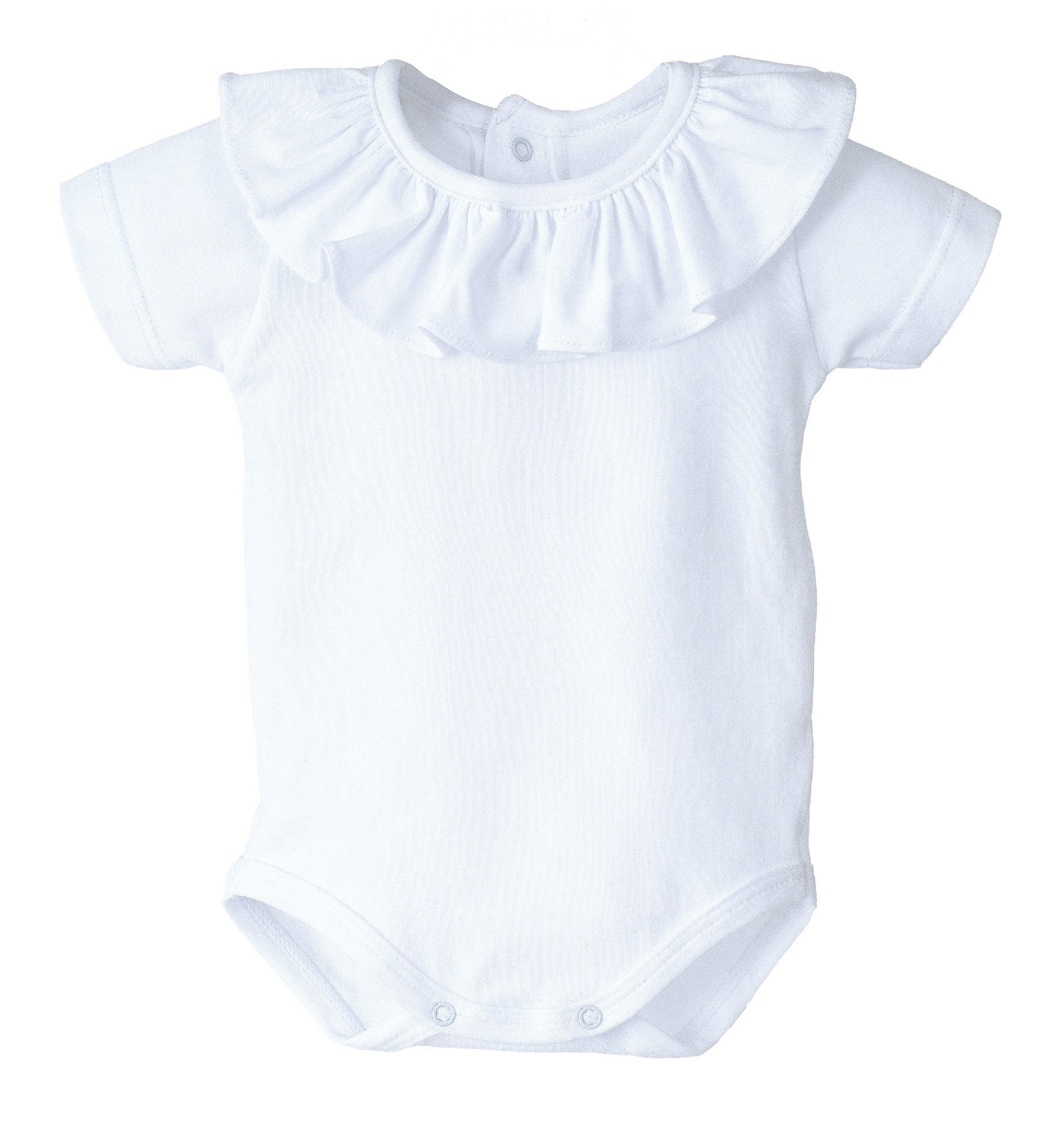 Body manga corta cuello volante