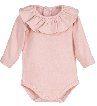 Body manga larga cuello volante