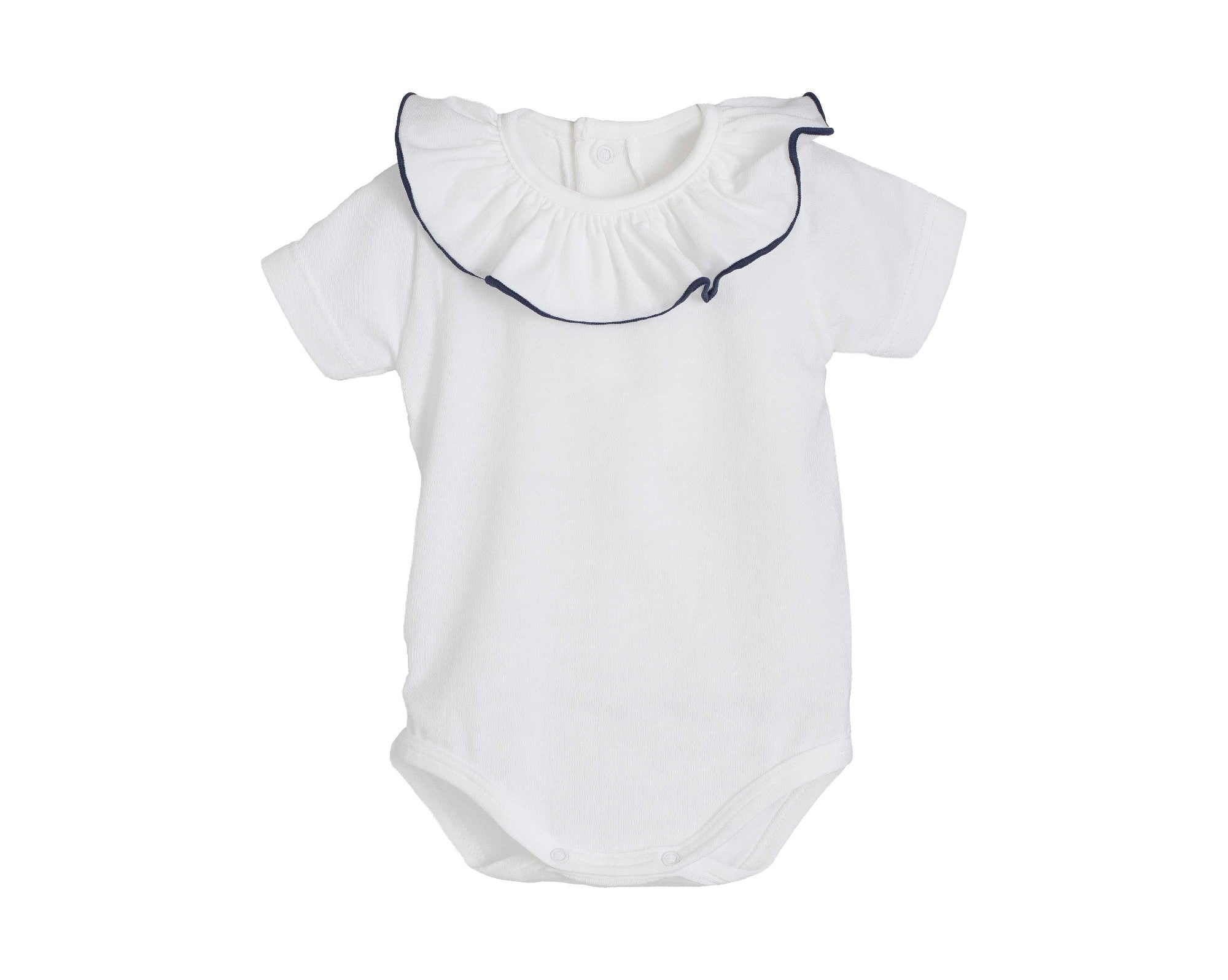 Body cuello puntada festón a contraste