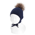 Gorro mezcla merino con orejeras y borla de pelo CÓNDOR