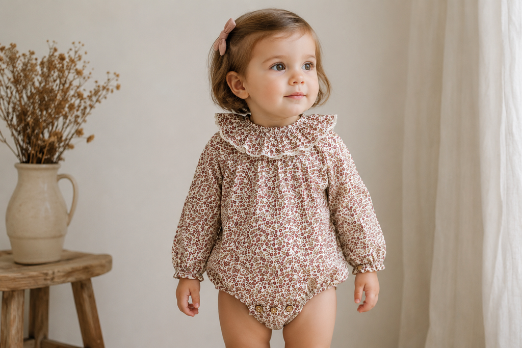 Body Estampado para Bebé con Cuello Smock CÓNDOR