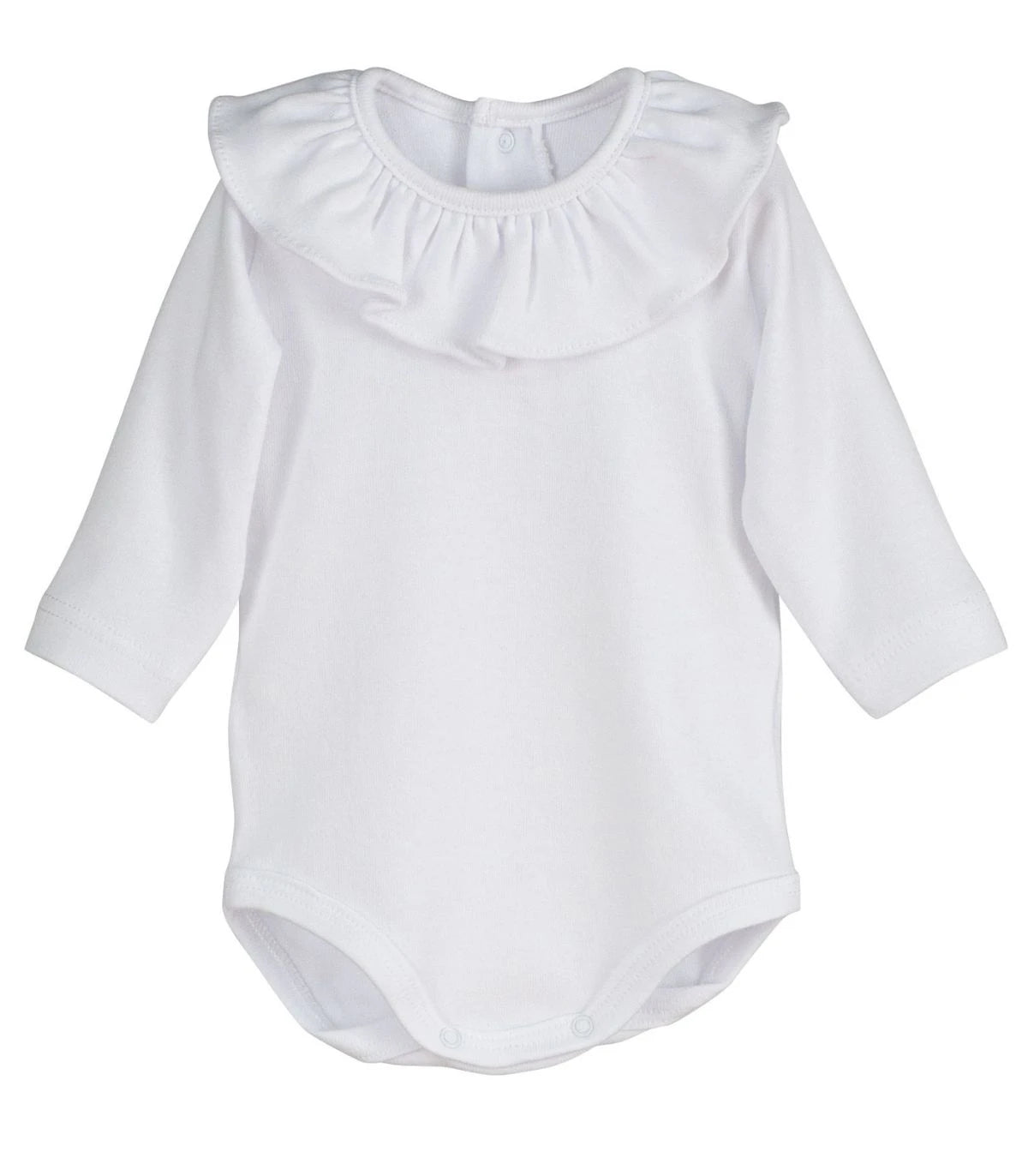 Body manga larga cuello volante