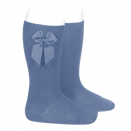 Calcetines altos algodón con lazo lateral grogrén CÓNDOR