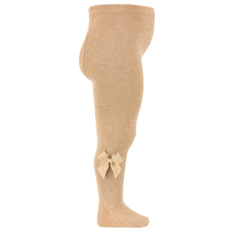 Leotardos con lazo lateral grogrén punto liso CÓNDOR